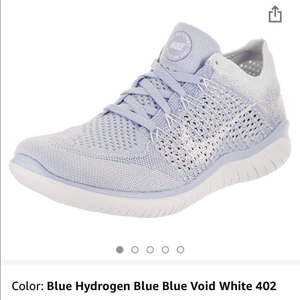 Nike free RN flyknit hydrogen blue/white, 8.5
